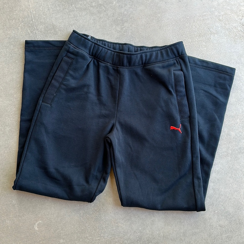 Puma Black Sweatpants with Red Logo
